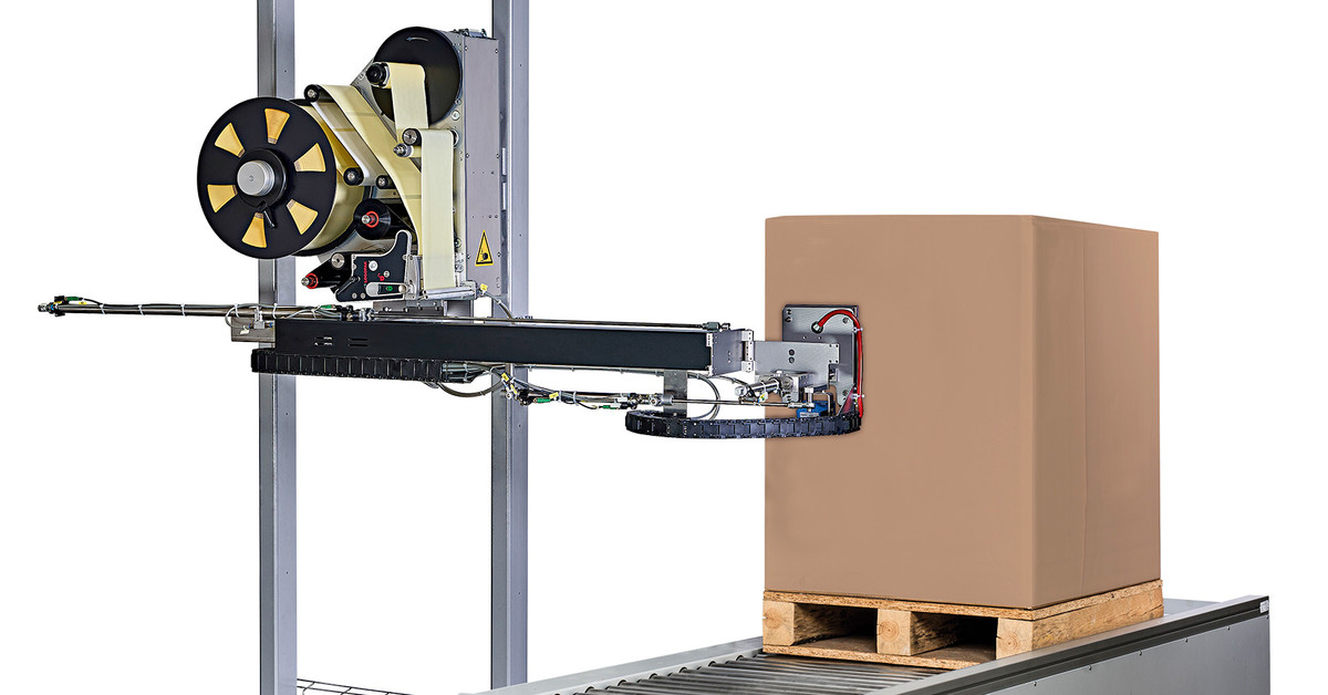 Logomatic 715 PF spacesaving 2sided pallet labelling according to